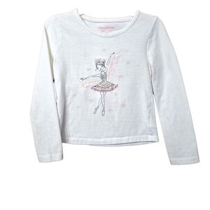 Tommy Bahama White Long Sleeve Tee Ballerina Design